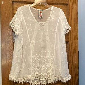 Johnny Was Sheer Tunic/ Cover Up Size M